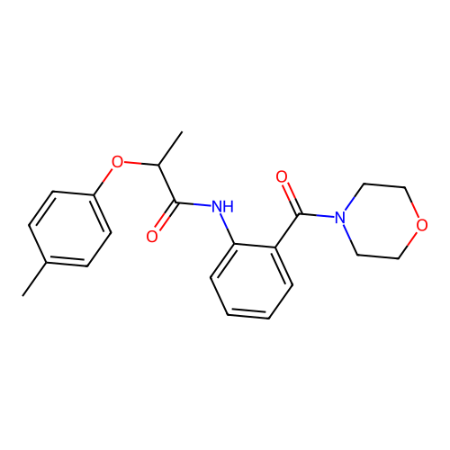 2-(4-methylphenoxy)-N-[2-(4-morpholinylcarbonyl)phenyl]propanamide structure