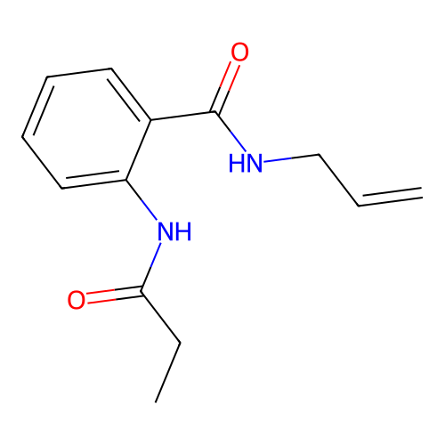 2-(propanoylamino)-N-prop-2-enylbenzamide structure