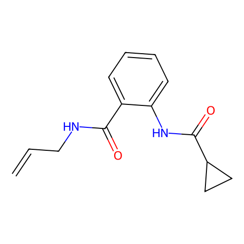 N-allyl-2-[(cyclopropylcarbonyl)amino]benzamide structure