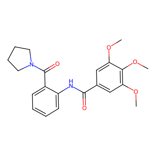 3,4,5-trimethoxy-N-[2-(1-pyrrolidinylcarbonyl)phenyl]benzamide structure