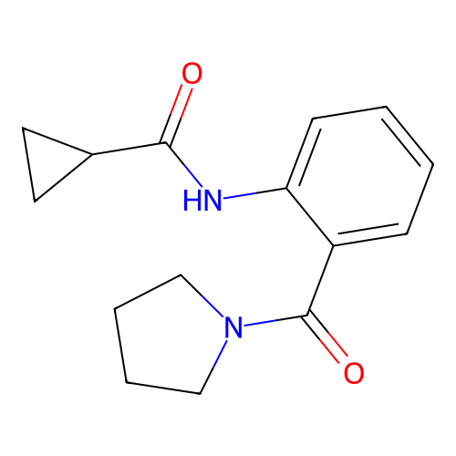 N-[2-(pyrrolidine-1-carbonyl)phenyl]cyclopropanecarboxamide structure