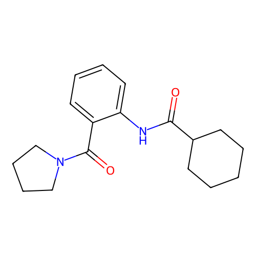N-[2-(1-pyrrolidinylcarbonyl)phenyl]cyclohexanecarboxamide structure