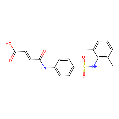 (2E)-4-({4-[(2,6-dimethylphenyl)sulfamoyl]phenyl}amino)-4-oxobut-2-enoic acid structure