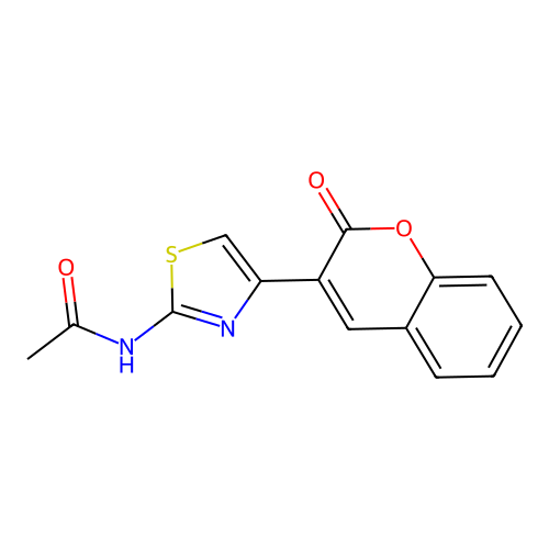N-[4-(2-oxochromen-3-yl)-1,3-thiazol-2-yl]acetamide structure