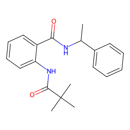 2-[(2,2-dimethylpropanoyl)amino]-N-(1-phenylethyl)benzamide structure