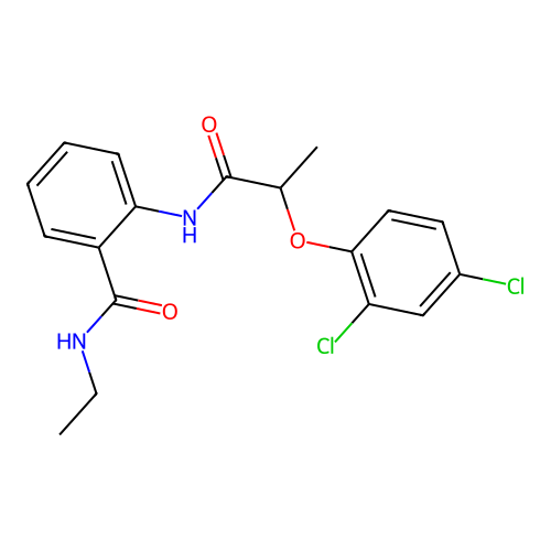 2-{[2-(2,4-dichlorophenoxy)propanoyl]amino}-N-ethylbenzamide structure