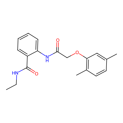 2-{[(2,5-dimethylphenoxy)acetyl]amino}-N-ethylbenzamide structure