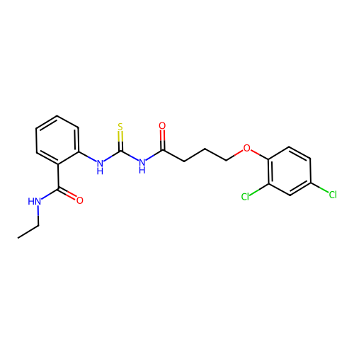2-[4-(2,4-dichlorophenoxy)butanoylcarbamothioylamino]-N-ethylbenzamide structure