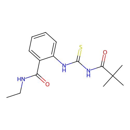 2-(2,2-dimethylpropanoylcarbamothioylamino)-N-ethylbenzamide structure