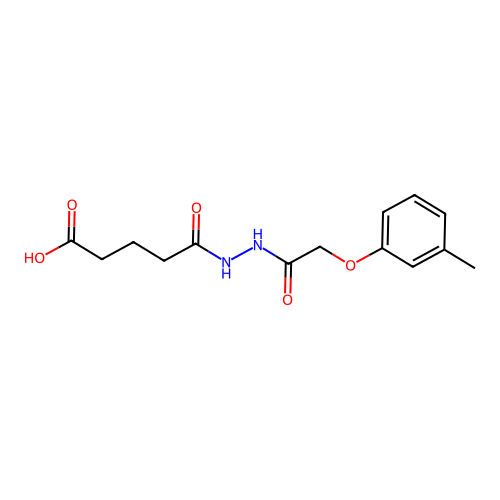 5-{2-[(3-Methylphenoxy)acetyl]hydrazinyl}-5-oxopentanoic acid structure
