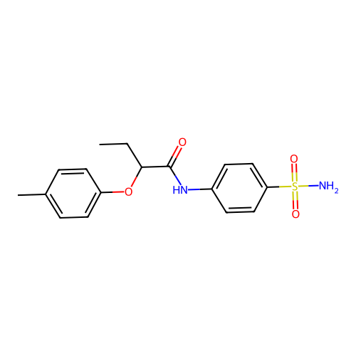 2-(4-methylphenoxy)-N-(4-sulfamoylphenyl)butanamide structure