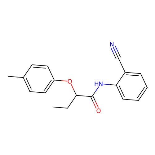 N-(2-cyanophenyl)-2-(4-methylphenoxy)butanamide structure
