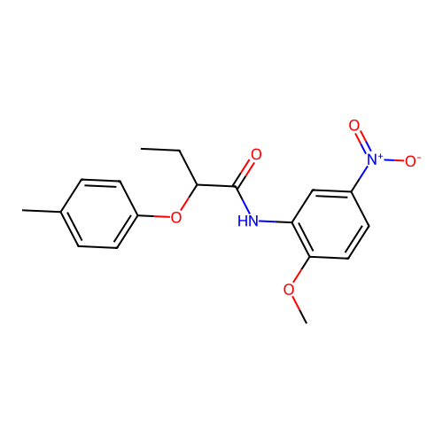 N-(2-methoxy-5-nitrophenyl)-2-(4-methylphenoxy)butanamide structure