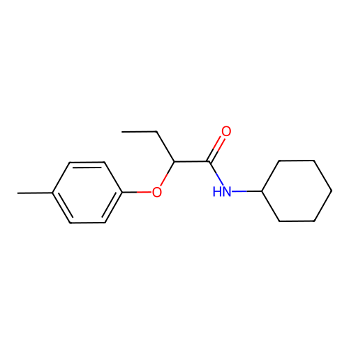 N-cyclohexyl-2-(4-methylphenoxy)butanamide structure