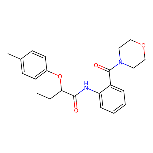 2-(4-methylphenoxy)-N-[2-(4-morpholinylcarbonyl)phenyl]butanamide structure