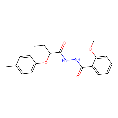 2-methoxy-N'-[2-(4-methylphenoxy)butanoyl]benzohydrazide structure