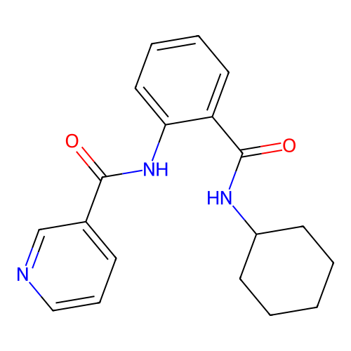 N-[2-(cyclohexylcarbamoyl)phenyl]pyridine-3-carboxamide structure