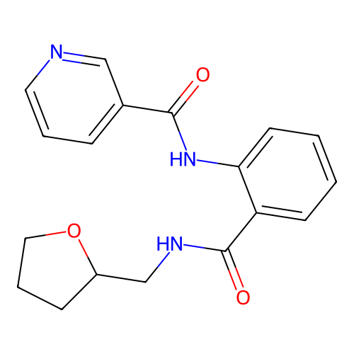 N-[2-(oxolan-2-ylmethylcarbamoyl)phenyl]pyridine-3-carboxamide structure