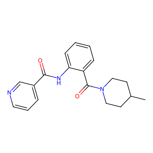 N-{2-[(4-methyl-1-piperidinyl)carbonyl]phenyl}nicotinamide structure