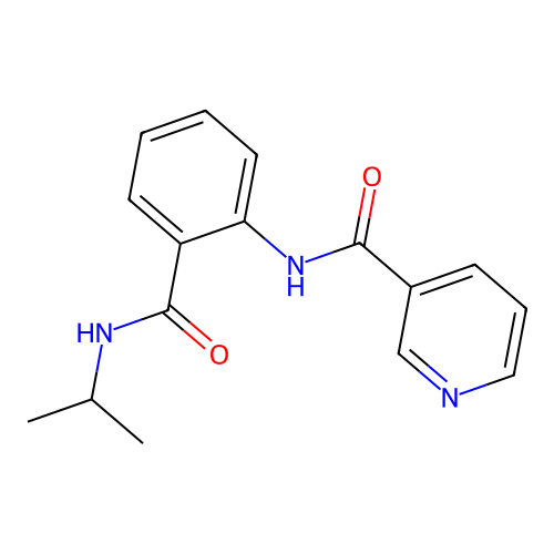 N-[2-(propan-2-ylcarbamoyl)phenyl]pyridine-3-carboxamide structure