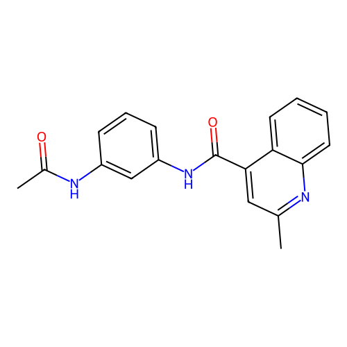 N-(3-acetamidophenyl)-2-methylquinoline-4-carboxamide structure