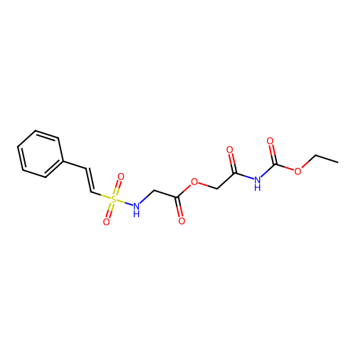 2-[(Ethoxycarbonyl)amino]-2-oxoethyl 2-(2-phenylethenesulfonamido)acetate structure