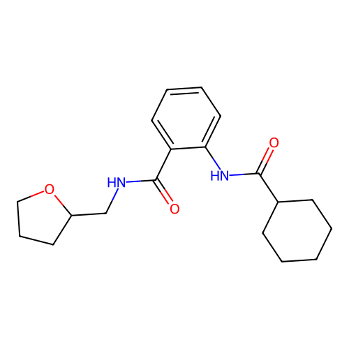 2-(cyclohexanecarbonylamino)-N-(oxolan-2-ylmethyl)benzamide structure