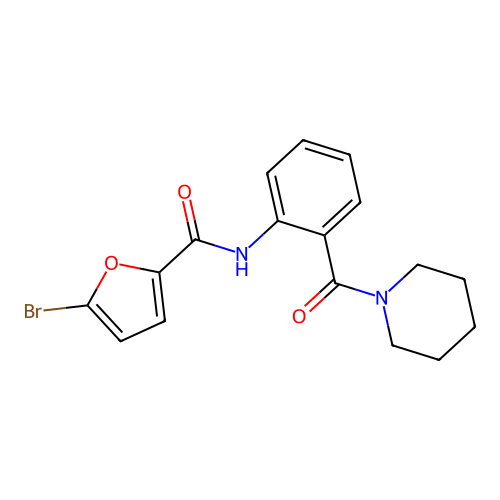 5-bromo-N-[2-(1-piperidinylcarbonyl)phenyl]-2-furamide structure