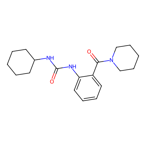 N-cyclohexyl-N'-[2-(1-piperidinylcarbonyl)phenyl]urea structure