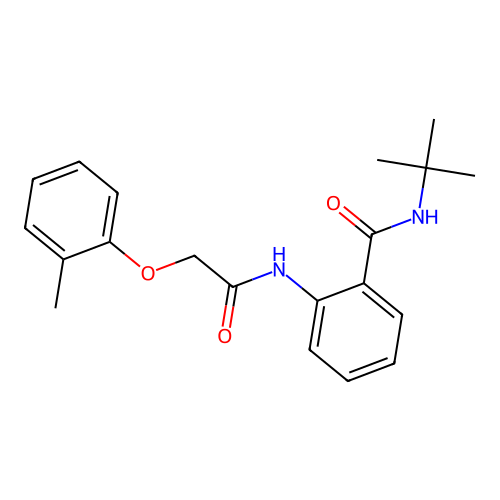 N-tert-butyl-2-{[(2-methylphenoxy)acetyl]amino}benzamide structure