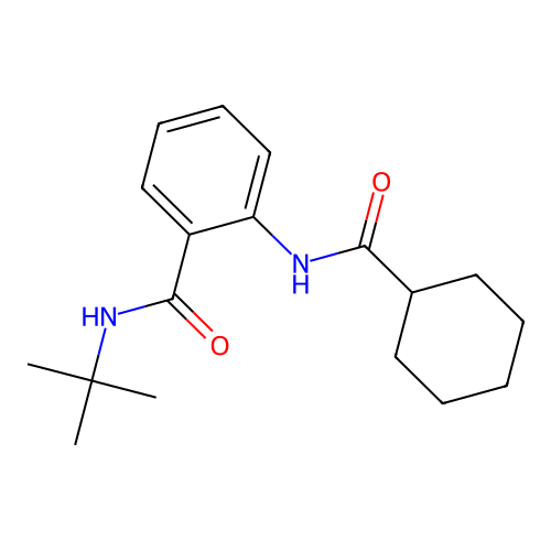 N-tert-butyl-2-(cyclohexanecarbonylamino)benzamide structure