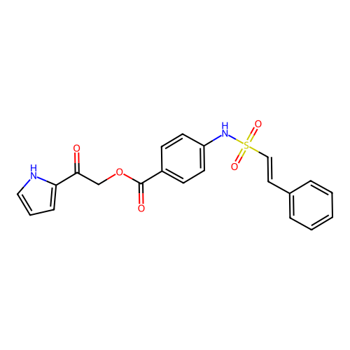[2-oxo-2-(1H-pyrrol-2-yl)ethyl] 4-[[(E)-2-phenylethenyl]sulfonylamino]benzoate structure
