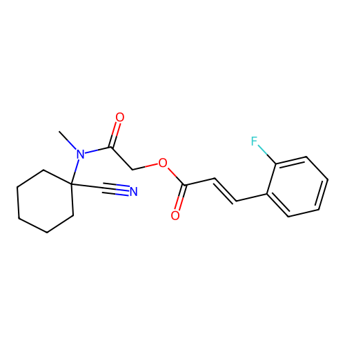 [(1-Cyanocyclohexyl)(methyl)carbamoyl]methyl 3-(2-fluorophenyl)prop-2-enoate structure
