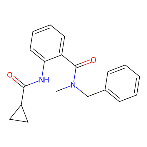 N-benzyl-2-[(cyclopropylcarbonyl)amino]-N-methylbenzamide structure