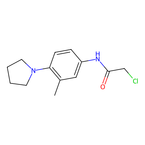 2-chloro-N-[3-methyl-4-(pyrrolidin-1-yl)phenyl]acetamide structure