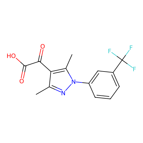 {3,5-dimethyl-1-[3-(trifluoromethyl)phenyl]-1H-pyrazol-4-yl}(oxo)acetic acid structure