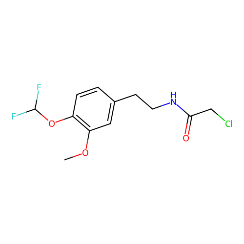2-chloro-N-{2-[4-(difluoromethoxy)-3-methoxyphenyl]ethyl}acetamide structure