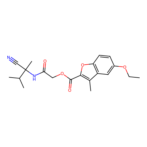 [(1-cyano-1,2-dimethylpropyl)carbamoyl]methyl 5-ethoxy-3-methyl-1-benzofuran-2-carboxylate structure