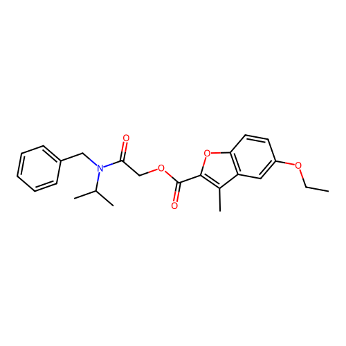 2-[(1-Methylethyl)(phenylmethyl)amino]-2-oxoethyl 5-ethoxy-3-methyl-2-benzofurancarboxylate structure