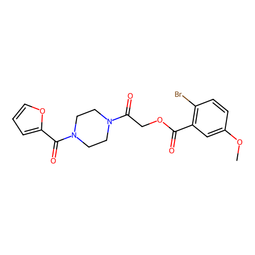 2-(4-(Furan-2-carbonyl)piperazin-1-yl)-2-oxoethyl 2-bromo-5-methoxybenzoate structure