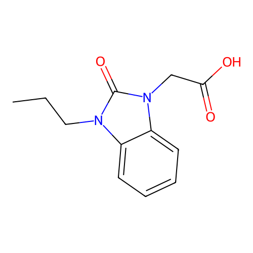 (2-oxo-3-propyl-2,3-dihydro-1H-benzimidazol-1-yl)acetic acid structure