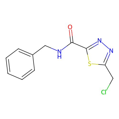 N-benzyl-5-(chloromethyl)-1,3,4-thiadiazole-2-carboxamide structure
