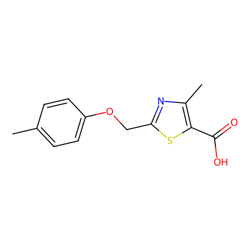 4-Methyl-2-[(4-methylphenoxy)methyl]-1,3-thiazole-5-carboxylic acid structure