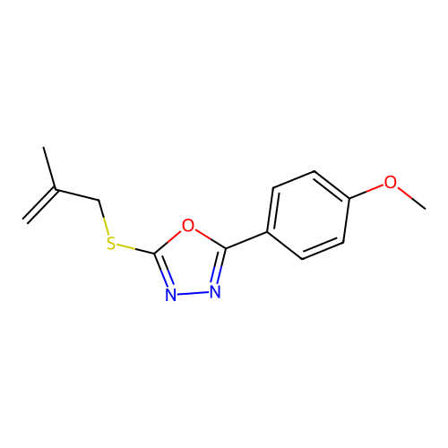 2-(4-Methoxyphenyl)-5-[(2-methylprop-2-en-1-yl)sulfanyl]-1,3,4-oxadiazole structure