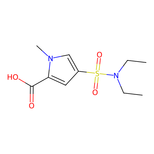 4-(diethylsulfamoyl)-1-methyl-1H-pyrrole-2-carboxylic acid structure