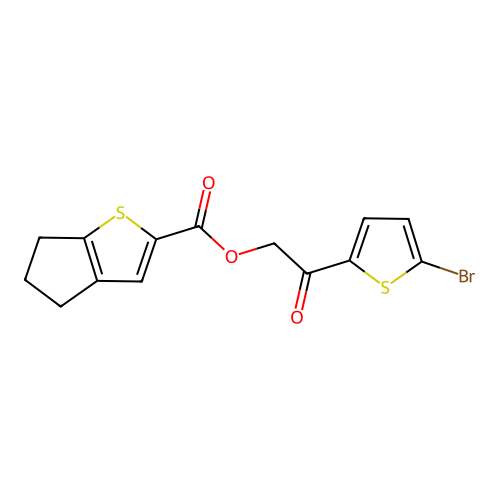 [2-(5-bromothiophen-2-yl)-2-oxoethyl] 5,6-dihydro-4H-cyclopenta[b]thiophene-2-carboxylate structure