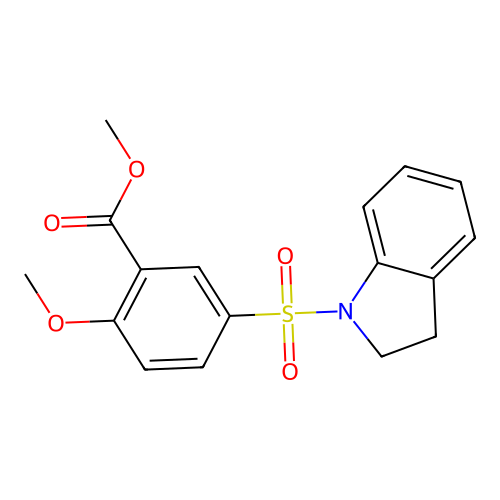 Methyl 5-(2,3-dihydro-1H-indole-1-sulfonyl)-2-methoxybenzoate structure