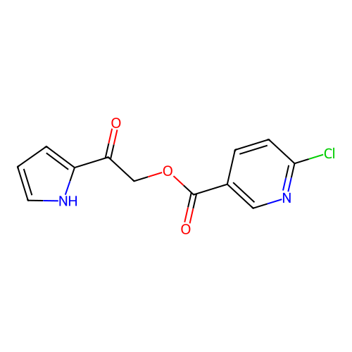 2-oxo-2-(1H-pyrrol-2-yl)ethyl 6-chloropyridine-3-carboxylate structure
