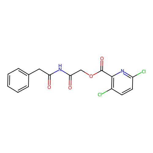 2-Oxo-2-(2-phenylacetamido)ethyl 3,6-dichloropyridine-2-carboxylate structure