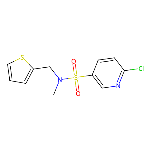 6-chloro-N-methyl-N-[(thiophen-2-yl)methyl]pyridine-3-sulfonamide structure